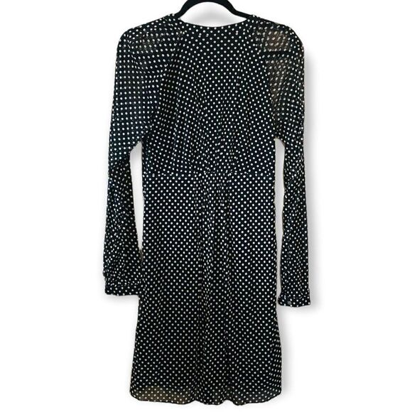 bcbg MAX AZRIA Dress Black Polka Dot Chiffon Summer - Picture 2 of 6